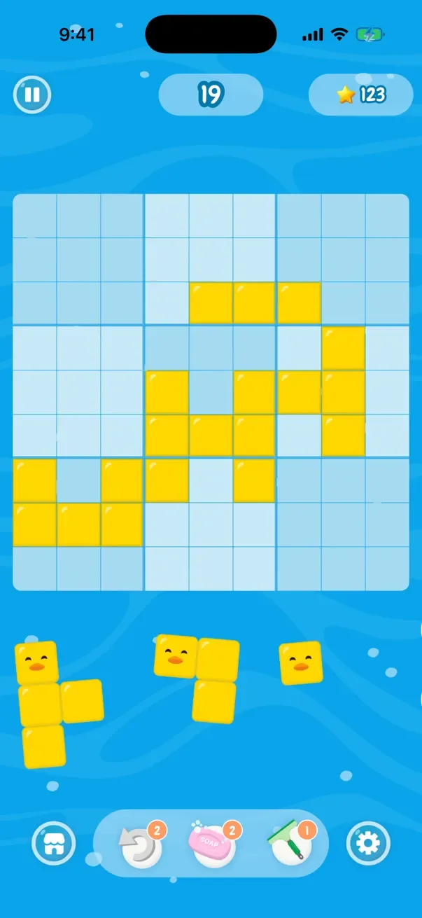 Ducks in a Row game board on iPhone